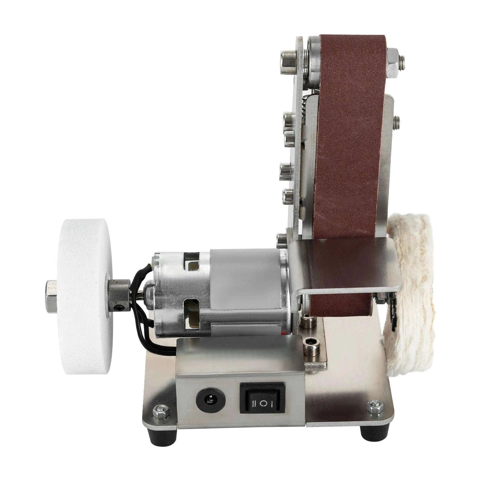 Mini Belt Sander with Adjustable Speed for Precise Craft Work-Silver / United States