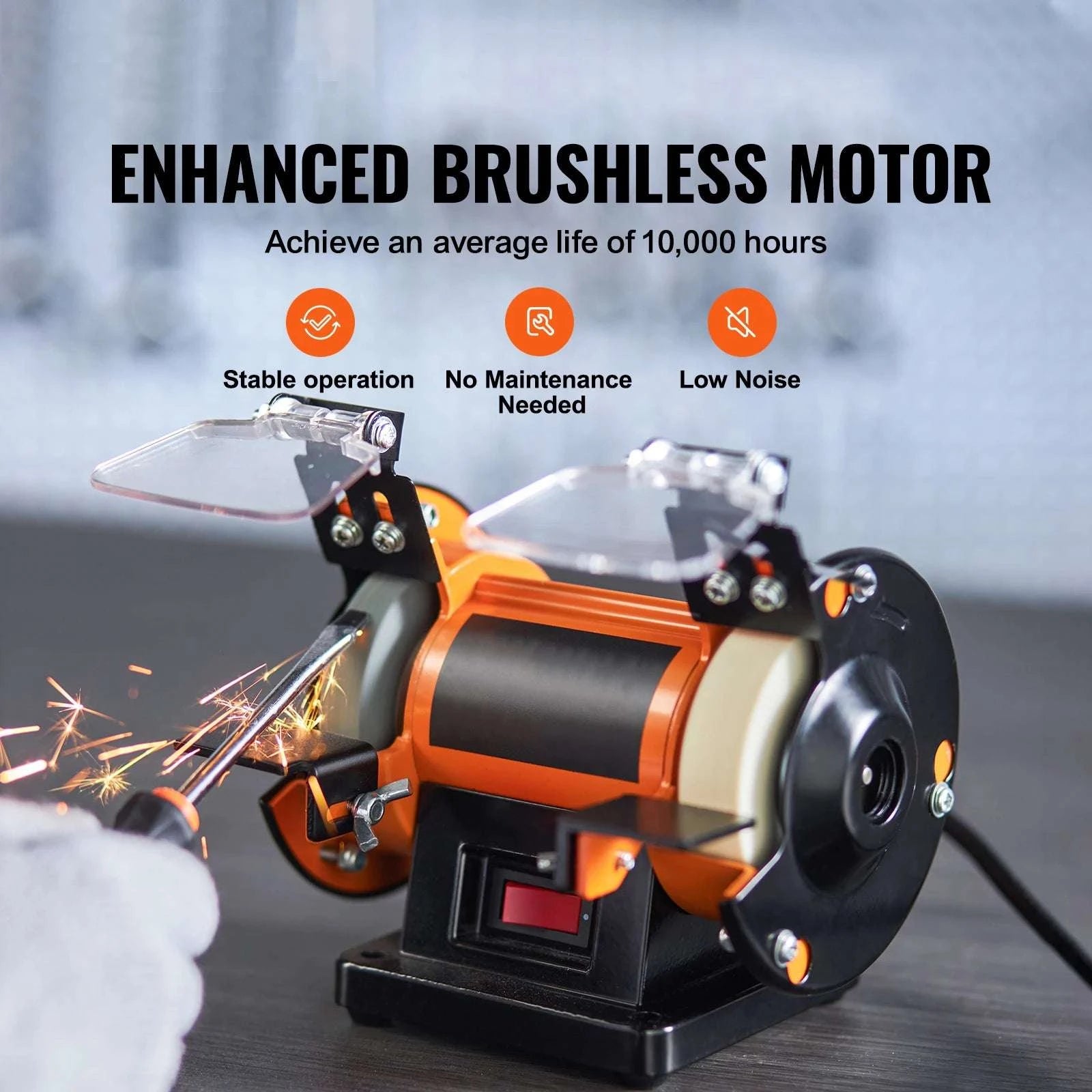 Mini Bench Polisher with Adjustable Speed for Jewelry & Gemstones-1.8kg 3590RPM / United States