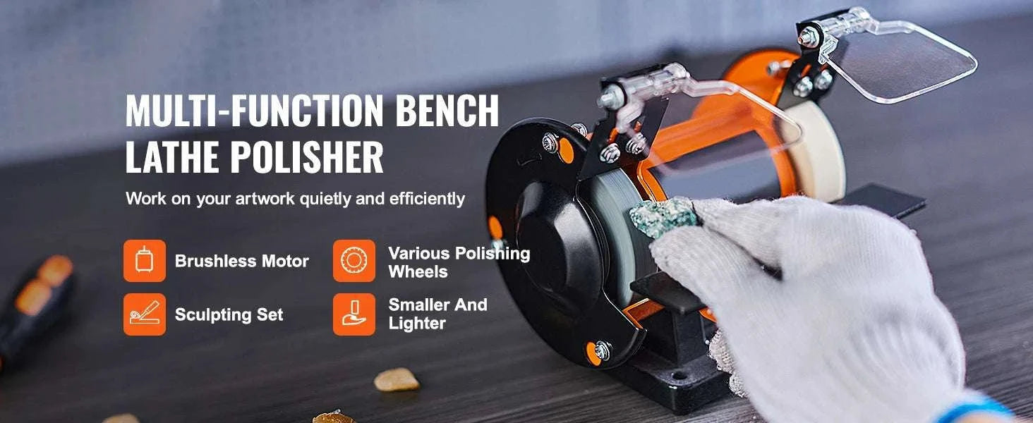 Mini Bench Polisher with Adjustable Speed for Jewelry & Gemstones-1.8kg 3590RPM / United States