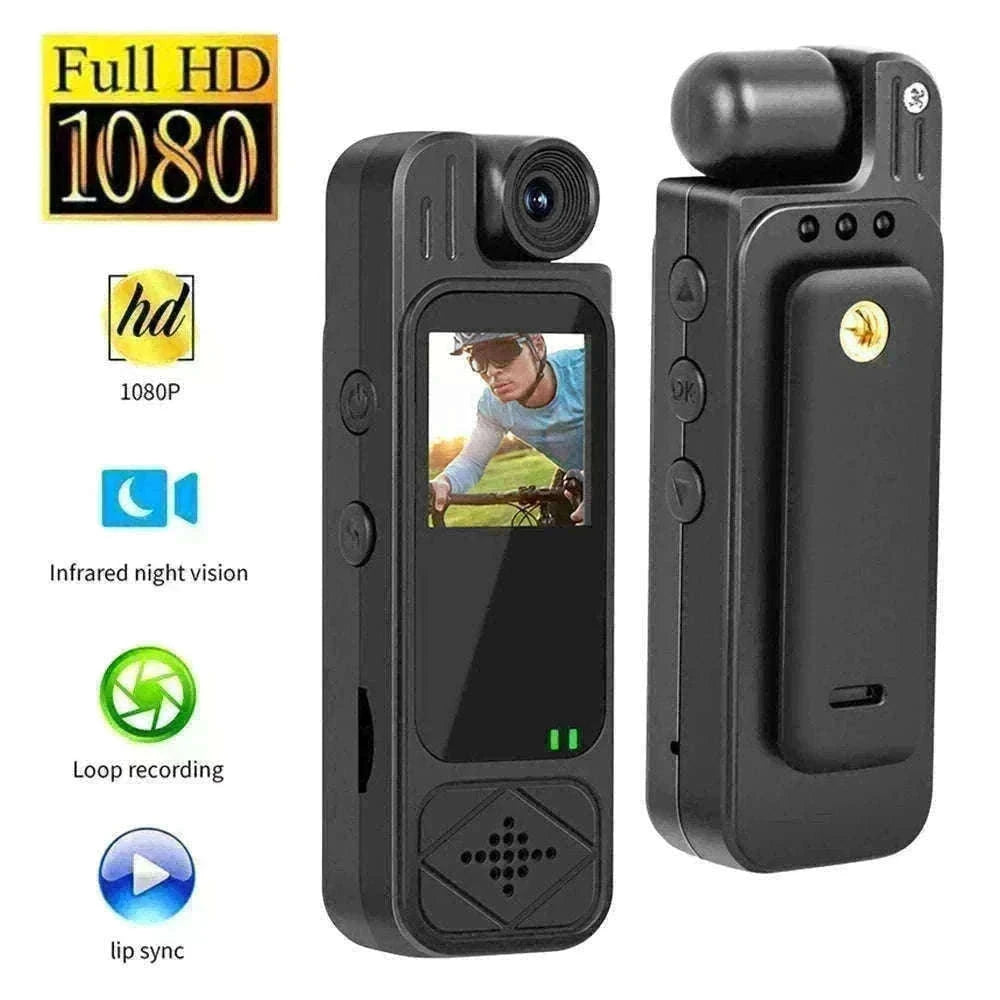 Mini Body Camera 1080P HD with Night Vision & 180° Lens-black / Without TF Card