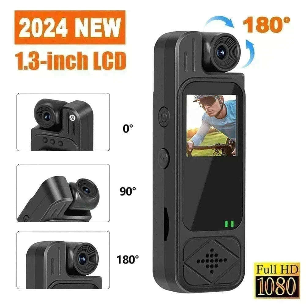 Mini Body Camera 1080P HD with Night Vision & 180° Lens-black / Without TF Card