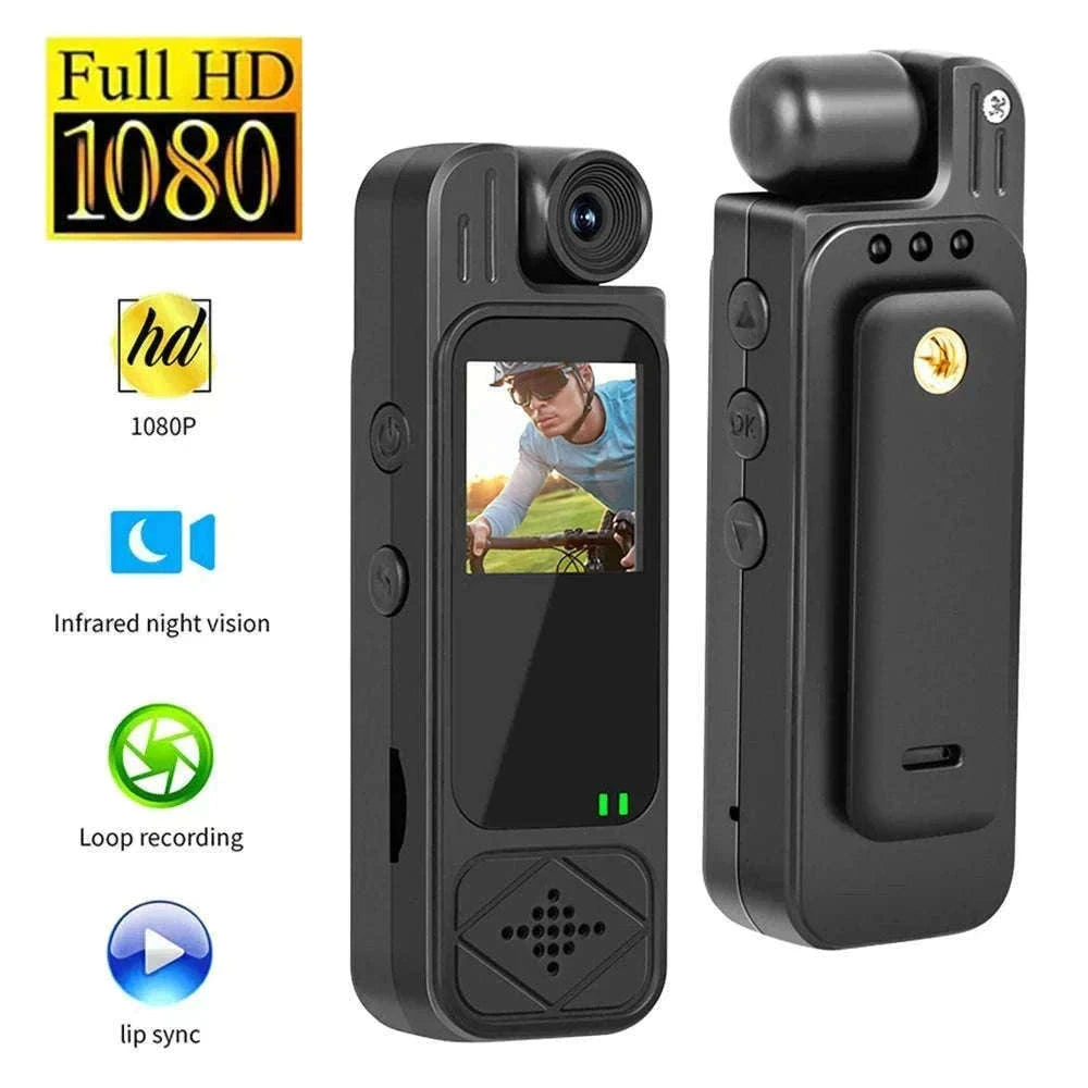 Mini Body Camera 1080P HD with Night Vision & 180° Lens-black / Without TF Card