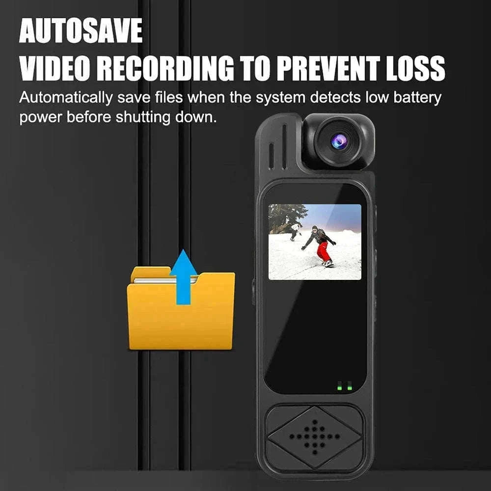Mini Body Camera 1080P HD with Night Vision & 180° Lens-black / Without TF Card