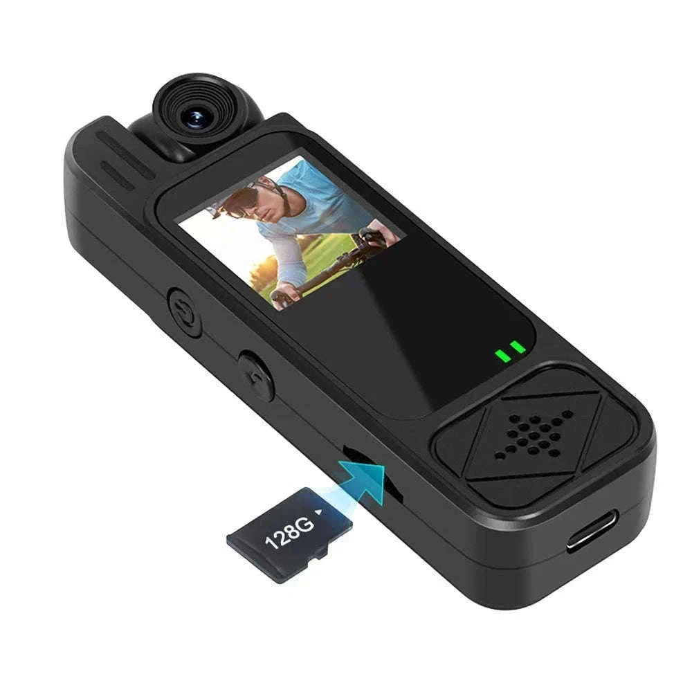 Mini Body Camera 1080P HD with Night Vision & 180° Lens-black / Without TF Card