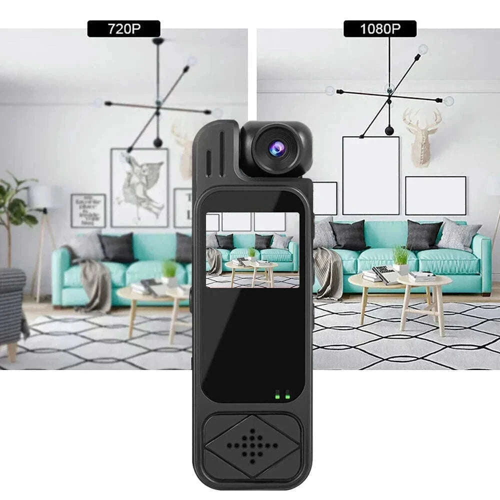 Mini Body Camera 1080P HD with Night Vision & 180° Lens-black / Without TF Card