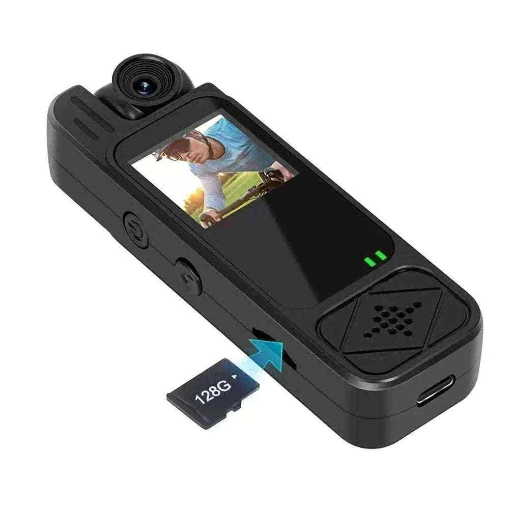 Mini Body Camera 1080P HD with Night Vision & 180° Lens-black / Without TF Card