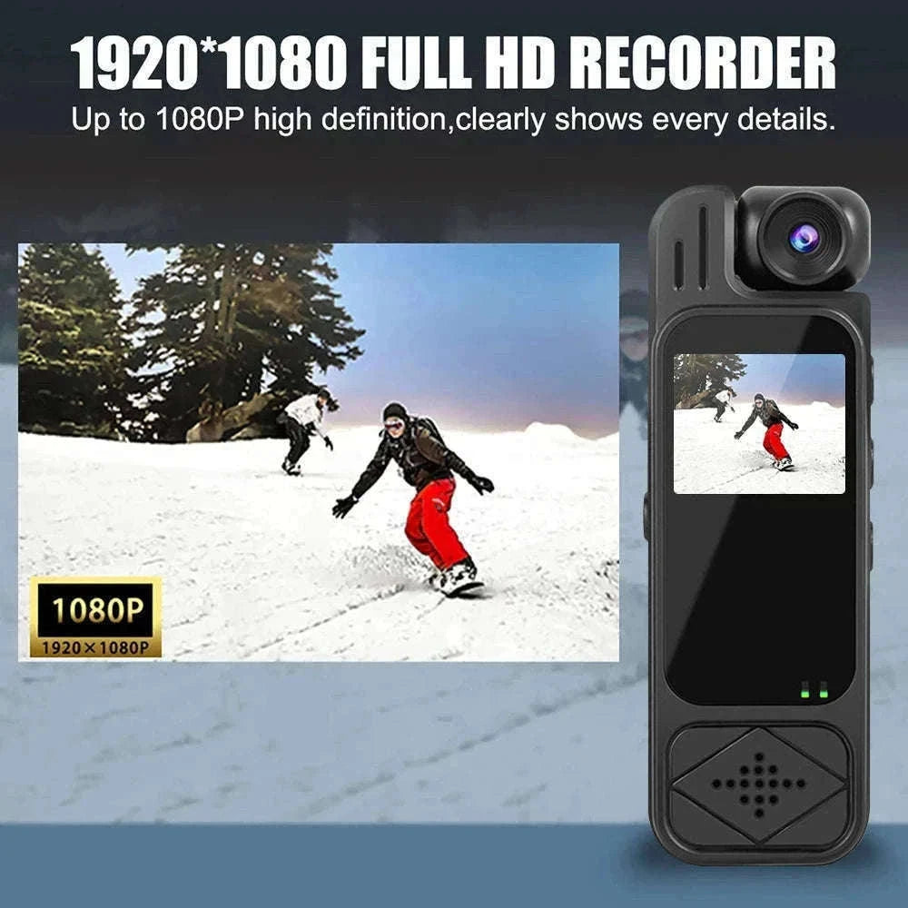 Mini Body Camera 1080P HD with Night Vision & 180° Lens-black / Without TF Card