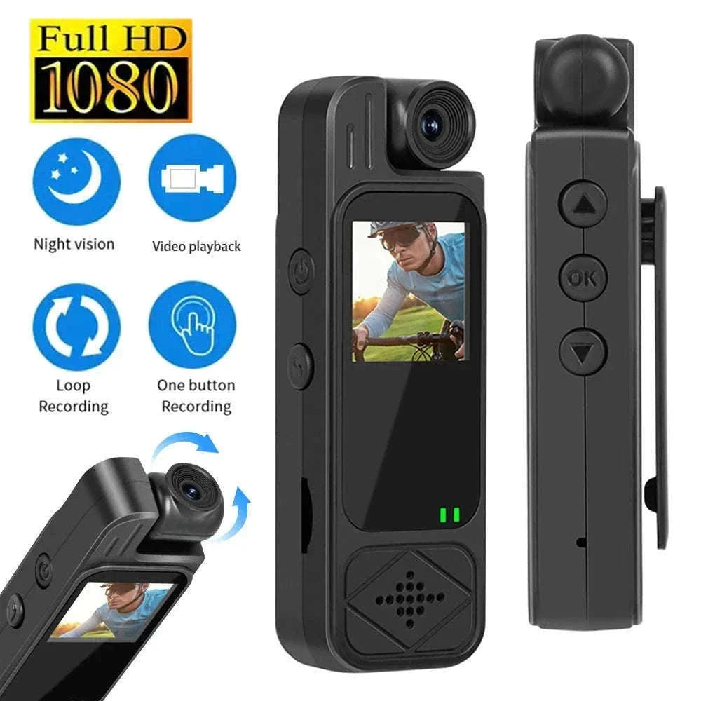 Mini Body Camera 1080P HD with Night Vision & 180° Lens-black / Without TF Card