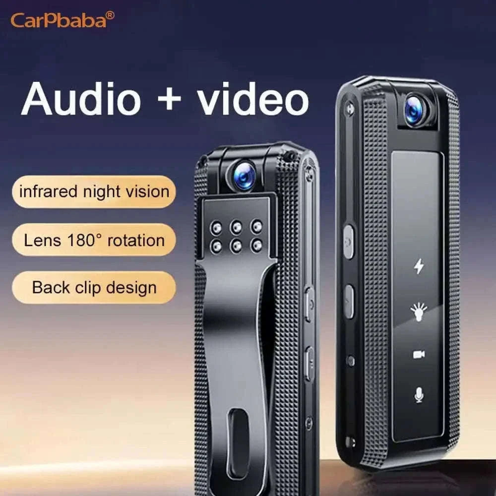 Mini Body Camera 1080P HD with Night Vision & 180° Rotating Lens-Black