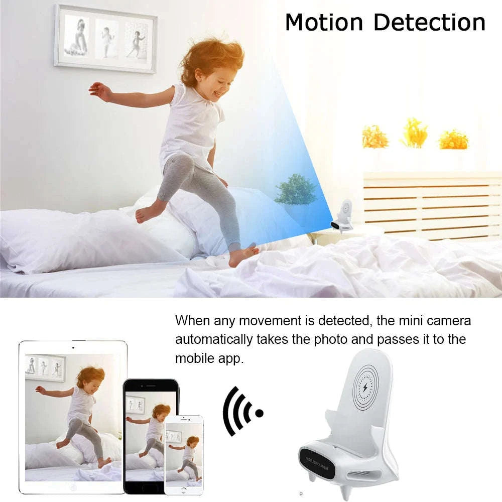 Mini Camera 1080P HD WiFi Remote Viewing, Motion Detection, Recording, Indoor Security Camera, Easy Operation for Home office-Camera 128G / China Mainland