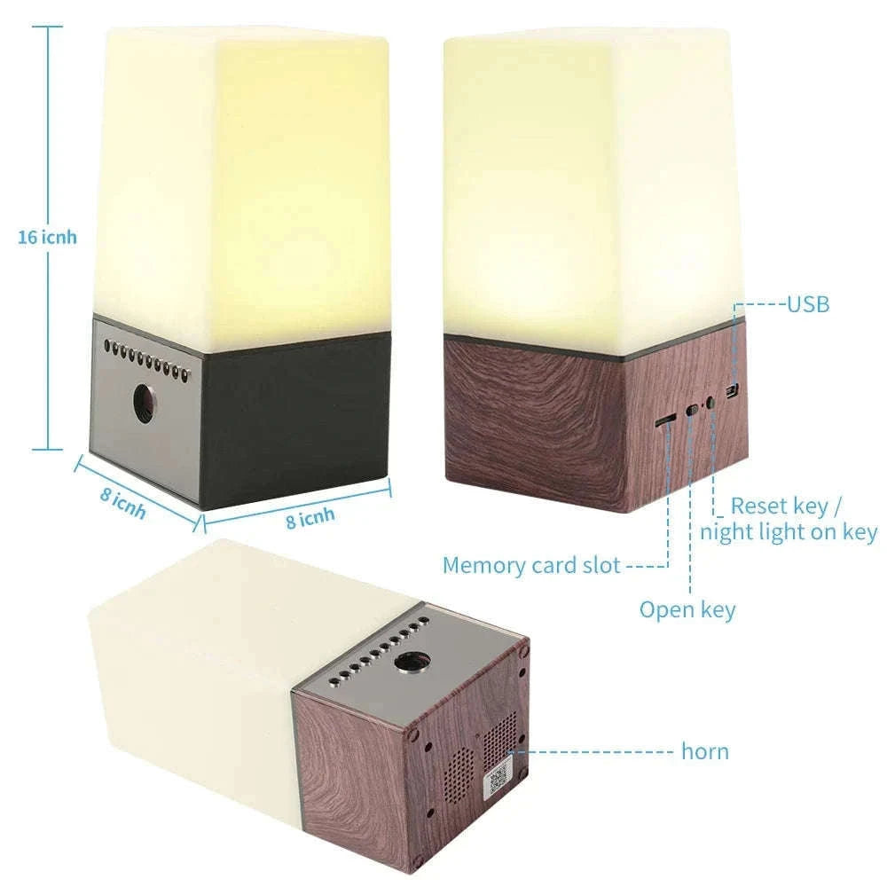 Mini Camera Light WiFi Security LED Desk Lamp with Night Vision-Black / only camera