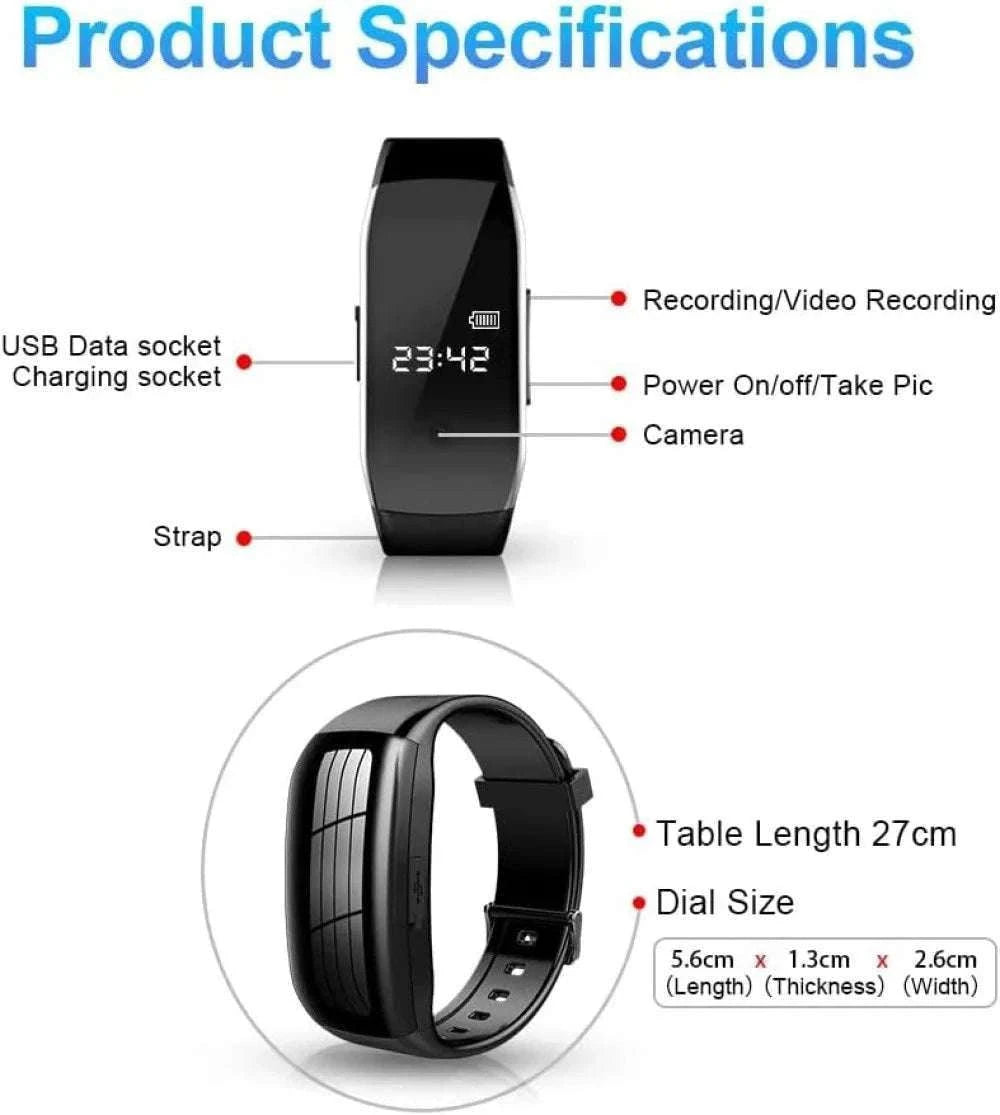 Mini Camera Wristwatch 1080P HD with 4GB Memory Discreet Design-black / 8GB / China Mainland