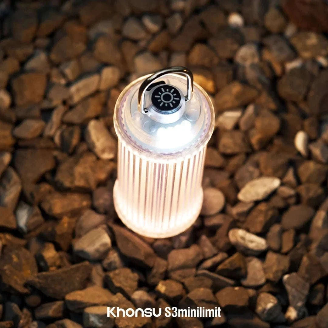 Mini Camping Lamp USB Rechargeable Tent Lantern 2000mAh-Transparent