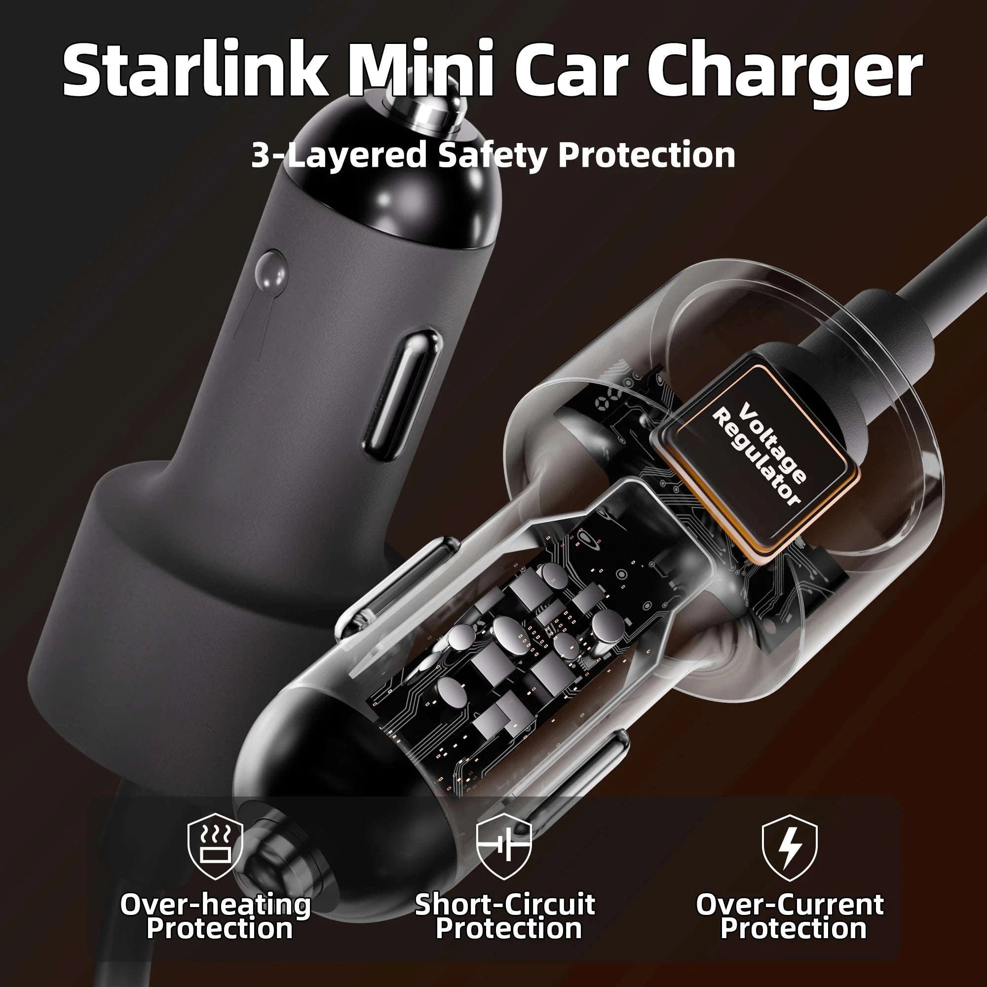 Mini Car Charger Adapter 12V to 20V Converter-For Starlink Mini