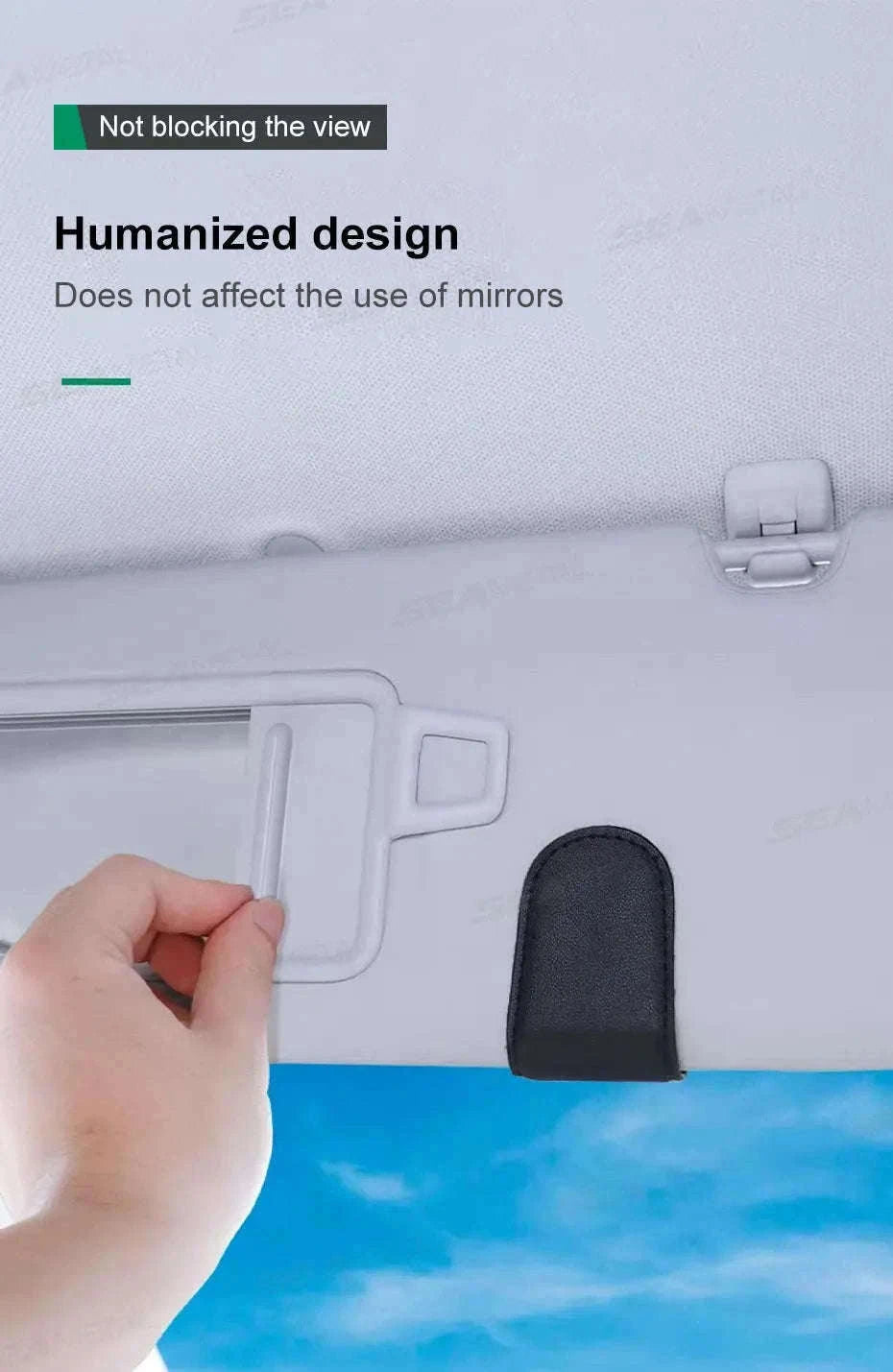 Mini Car Glasses Holder Magnetic Sun Visor Clip-WHITE