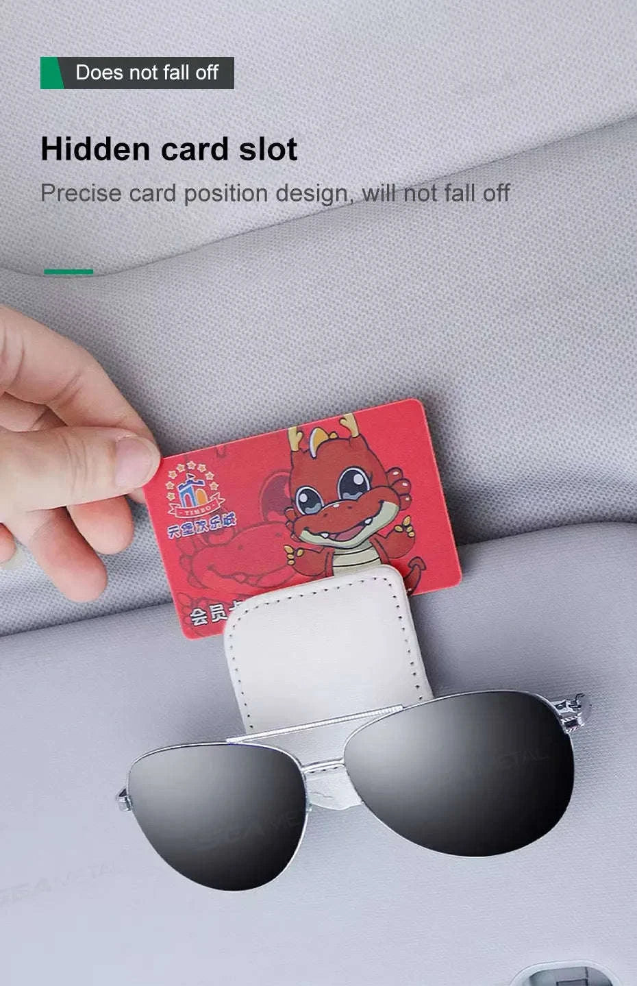 Mini Car Glasses Holder Magnetic Sun Visor Clip-WHITE