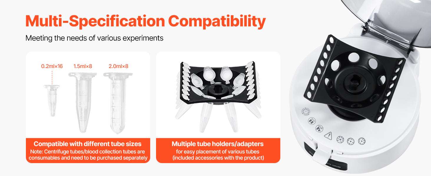 Mini Centrifuge 7000rpm 3013xg with 2-in-1 Rotor for Lab Tubes-2ml 110V / United States