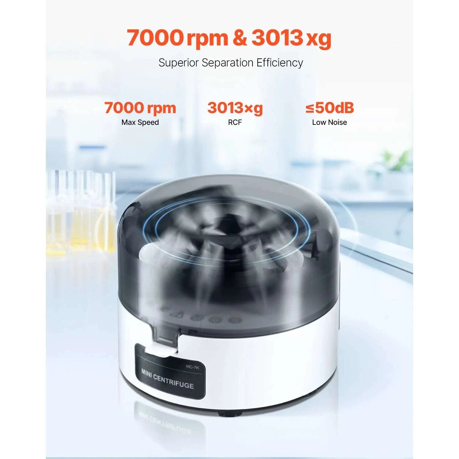 Mini Centrifuge 7000rpm 3013xg with 2-in-1 Rotor for Lab Tubes-2ml 110V / United States