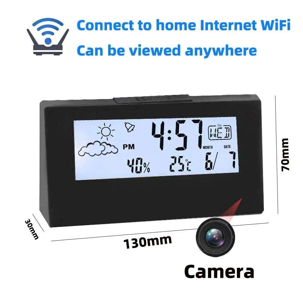 Mini Clock Camera with WiFi Remote View & Motion Detection-Clock camera / Add 128GB SD card / China Mainland