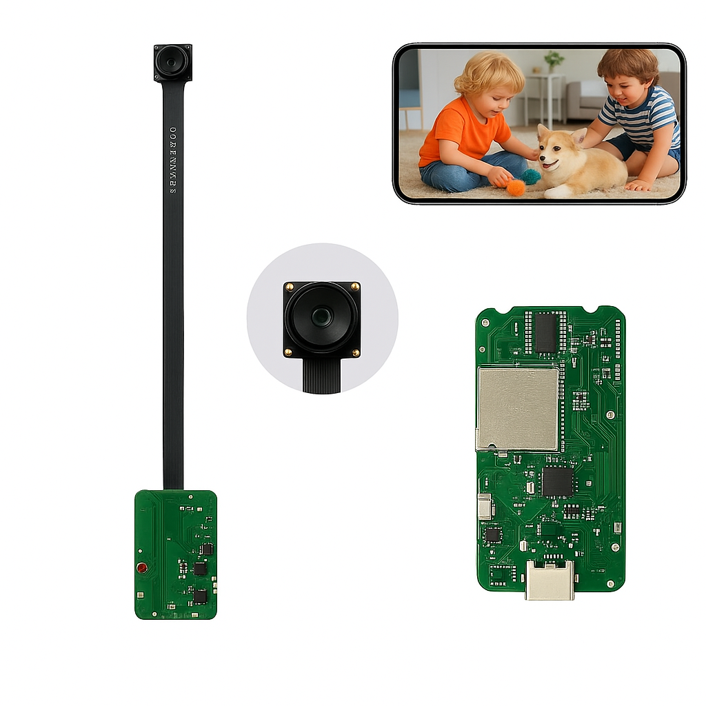 Mini Cameră de Securitate de Acasă Compactă PCBA Cu Design cu Lentilă Flexibilă Monitorizare HD de la Distanță Placă de Circuite Cameră WiFi DIY