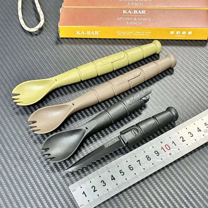 Mini Cutlery Set Foldable Fork Spoon Knife Combo-United States / Dark Khaki