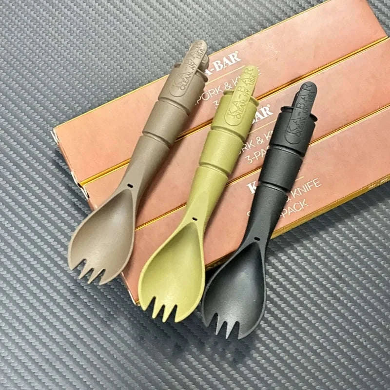 Mini Cutlery Set Foldable Fork Spoon Knife Combo-United States / Dark Khaki