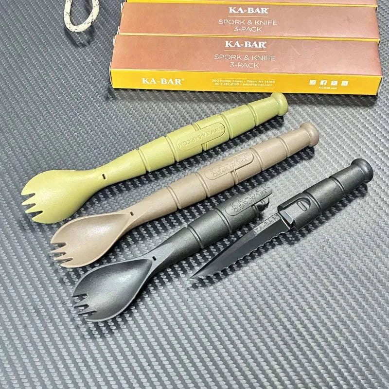 Mini Cutlery Set Foldable Fork Spoon Knife Combo-United States / Dark Khaki
