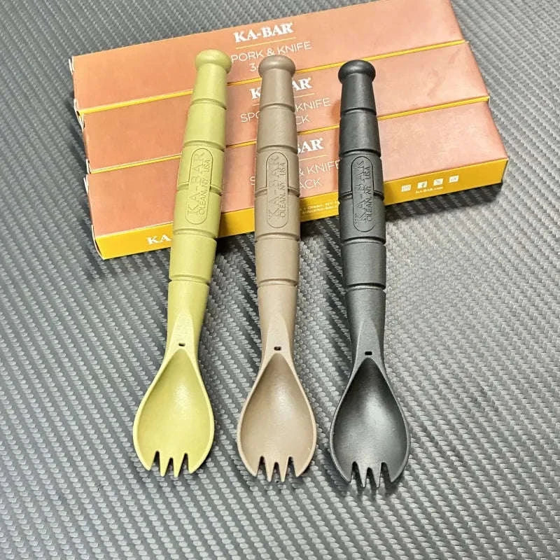 Mini Cutlery Set Foldable Fork Spoon Knife Combo-United States / Dark Khaki