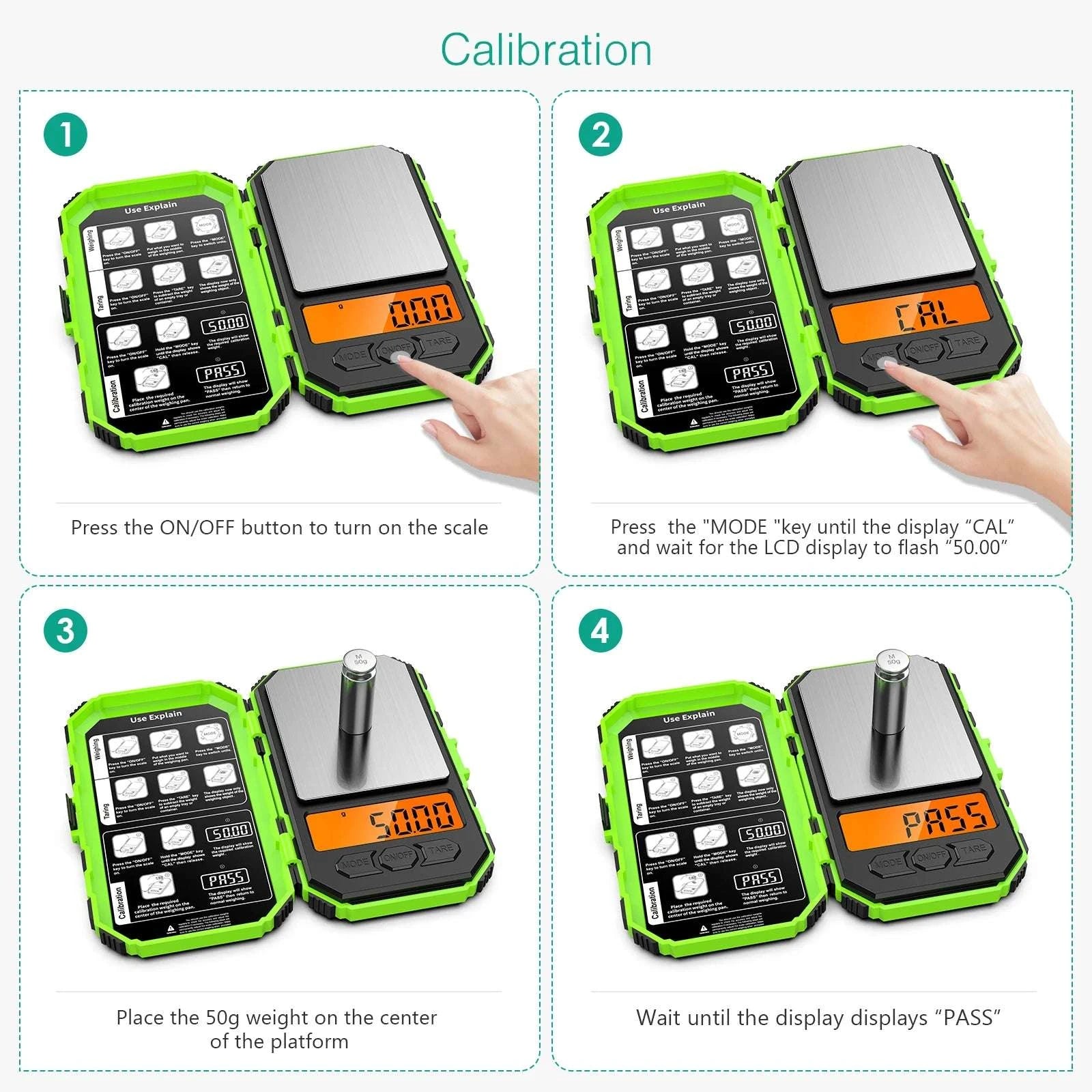 Mini Digital Precision Scale 0.001g Accuracy Pocket Weighing Tool-A1-0.001g 50g-Green / China Mainland