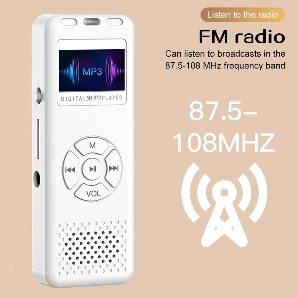 Mini Digital Voice Recorder with MP3 and FM Functions-black
