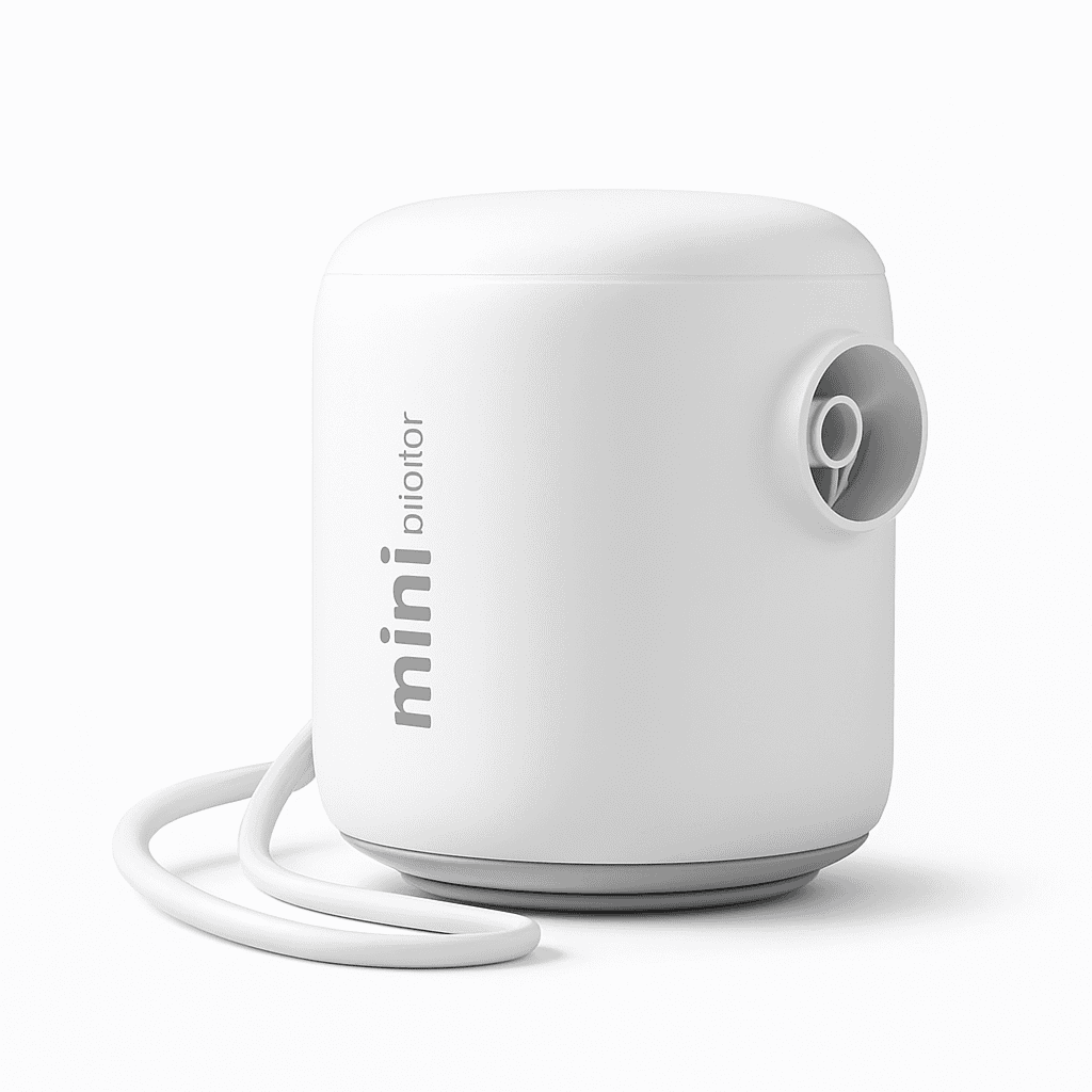 Mini Electric Air Pump Portable Inflator for Mattresses & Pool Gear-White