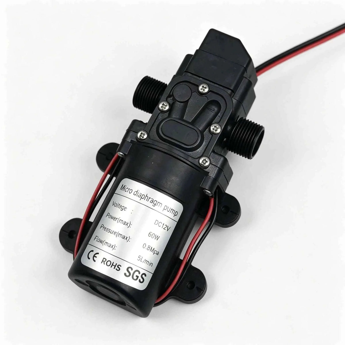 Mini Electric Diaphragm Pump 120 PSI 60W 5L/Min DC 12V Self-Priming-Mode A / DC12V