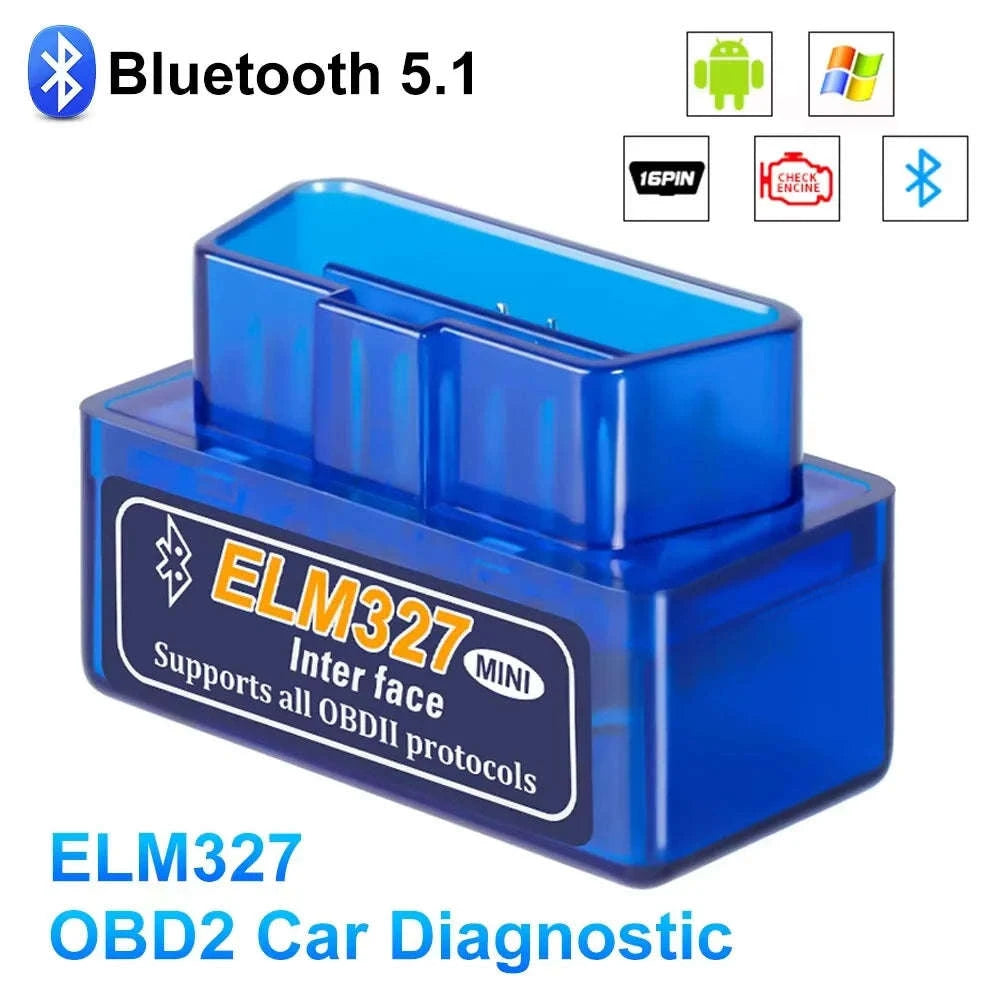 Mini ELM327 Bluetooth OBD2 Scanner-Blue