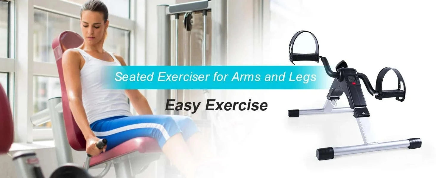 Mini Exercise Bike with LCD Screen for Arm & Leg Training-Black and silver / GERMANY