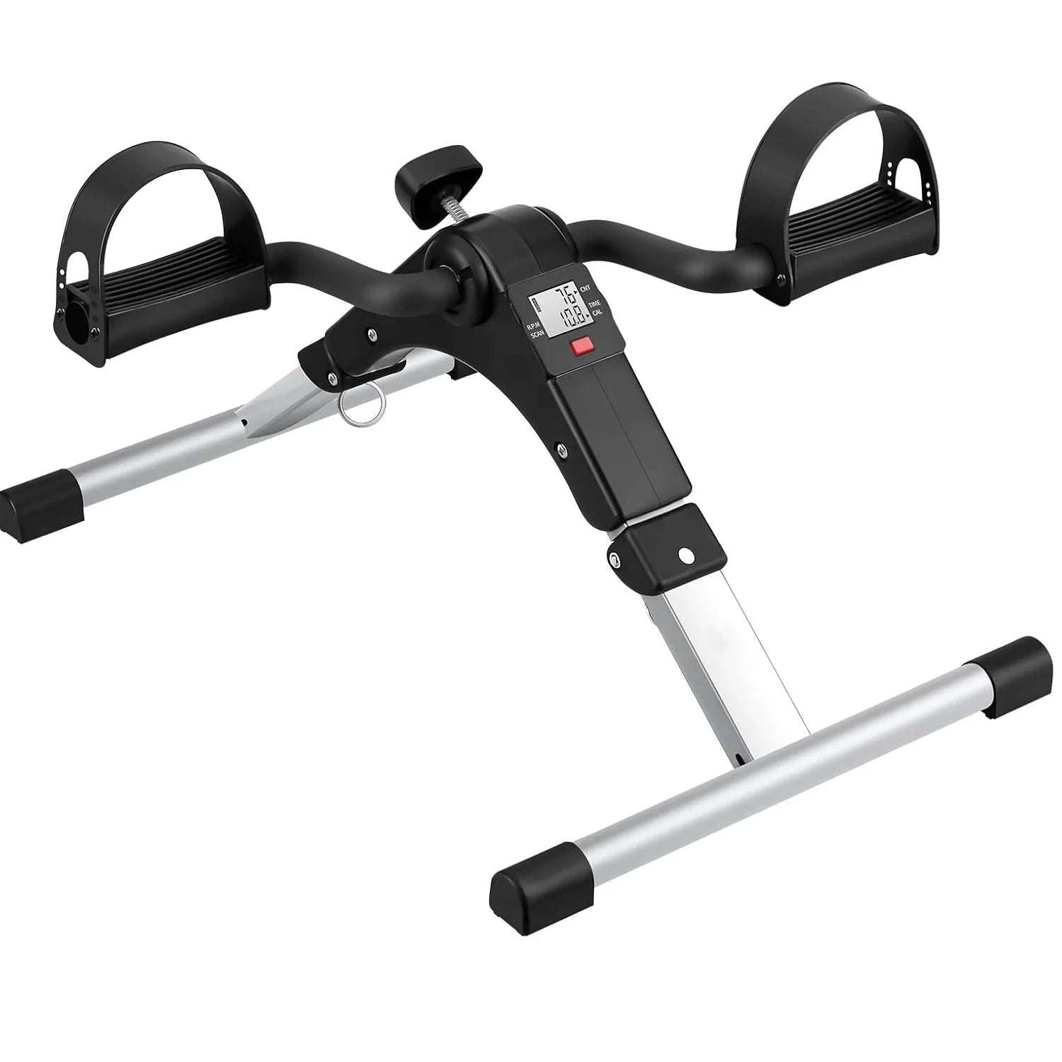 Mini Exercise Bike with LCD Screen for Arm & Leg Training-Black and silver / GERMANY