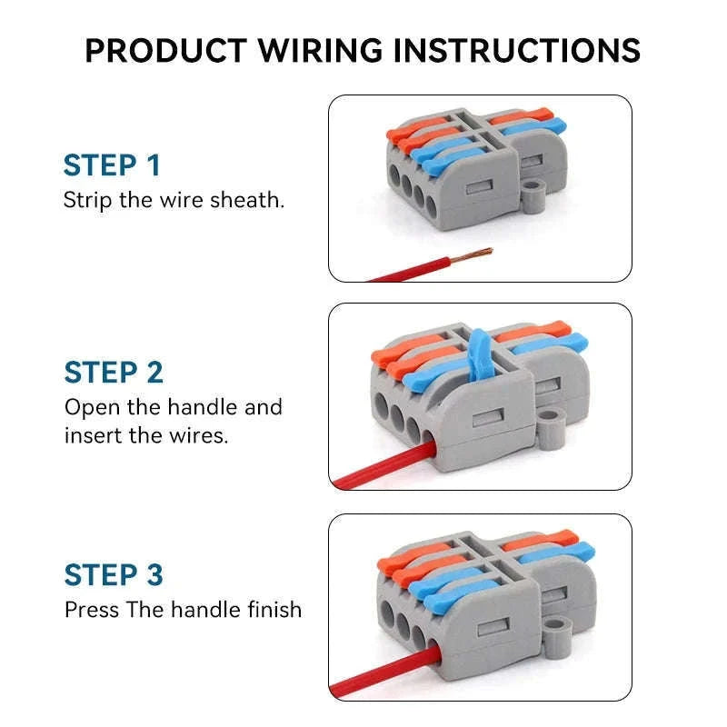 Mini Fast Wiring Cable Connectors for Clean, Secure Joins-M-F15 / 10 PCS