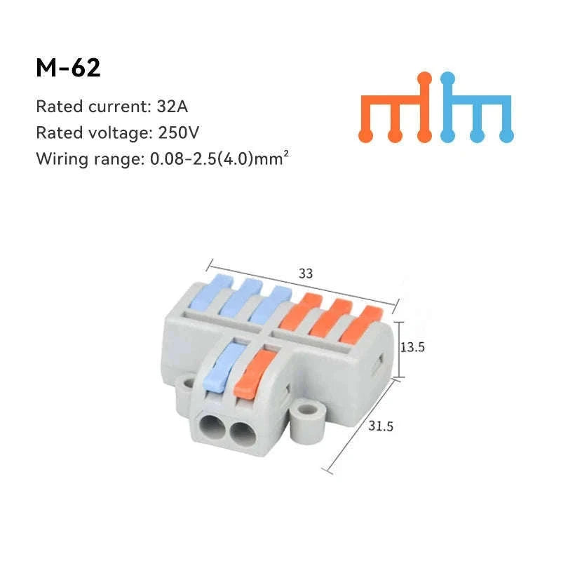Mini Fast Wiring Cable Connectors for Clean, Secure Joins-M-F15 / 10 PCS