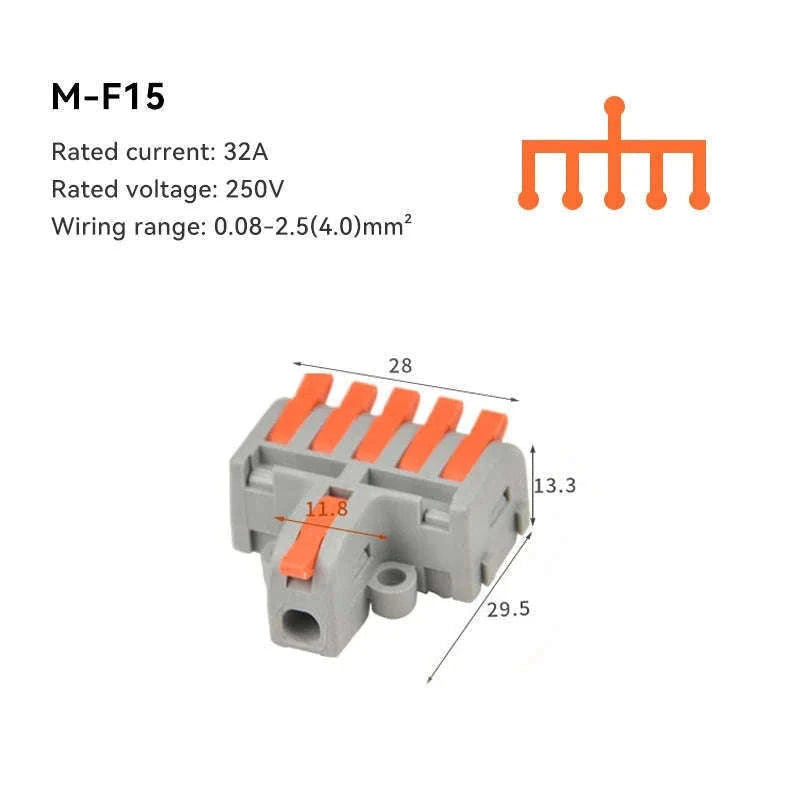 Mini Fast Wiring Cable Connectors for Clean, Secure Joins-M-F15 / 10 PCS