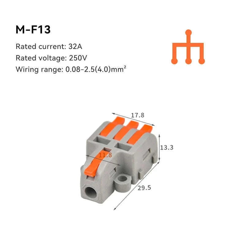 Mini Fast Wiring Cable Connectors for Clean, Secure Joins-M-F15 / 10 PCS