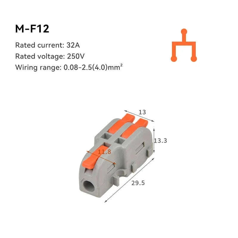 Mini Fast Wiring Cable Connectors for Clean, Secure Joins-M-F15 / 10 PCS
