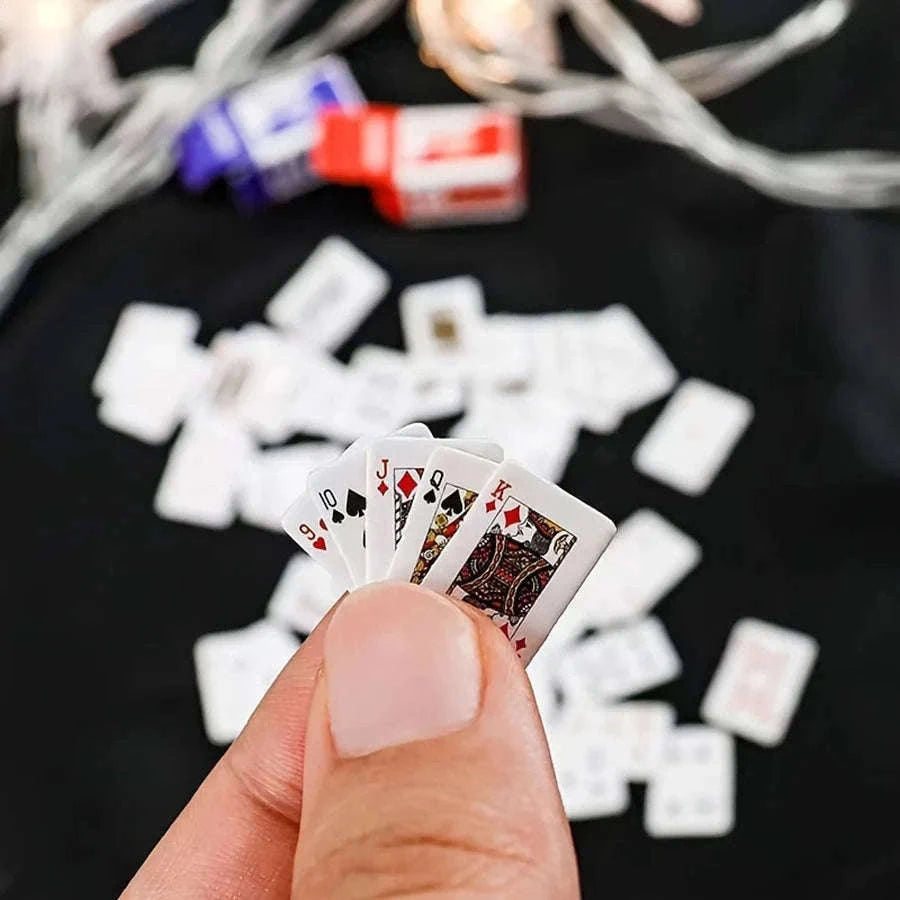 Mini Fingertip Playing Card Deck for Travel and Quick Games-White