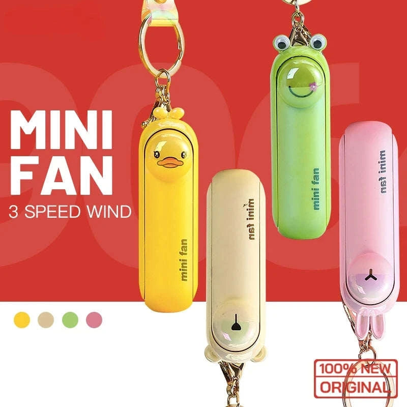 Mini Foldable USB Rechargeable Desk Fan-United States / Brown