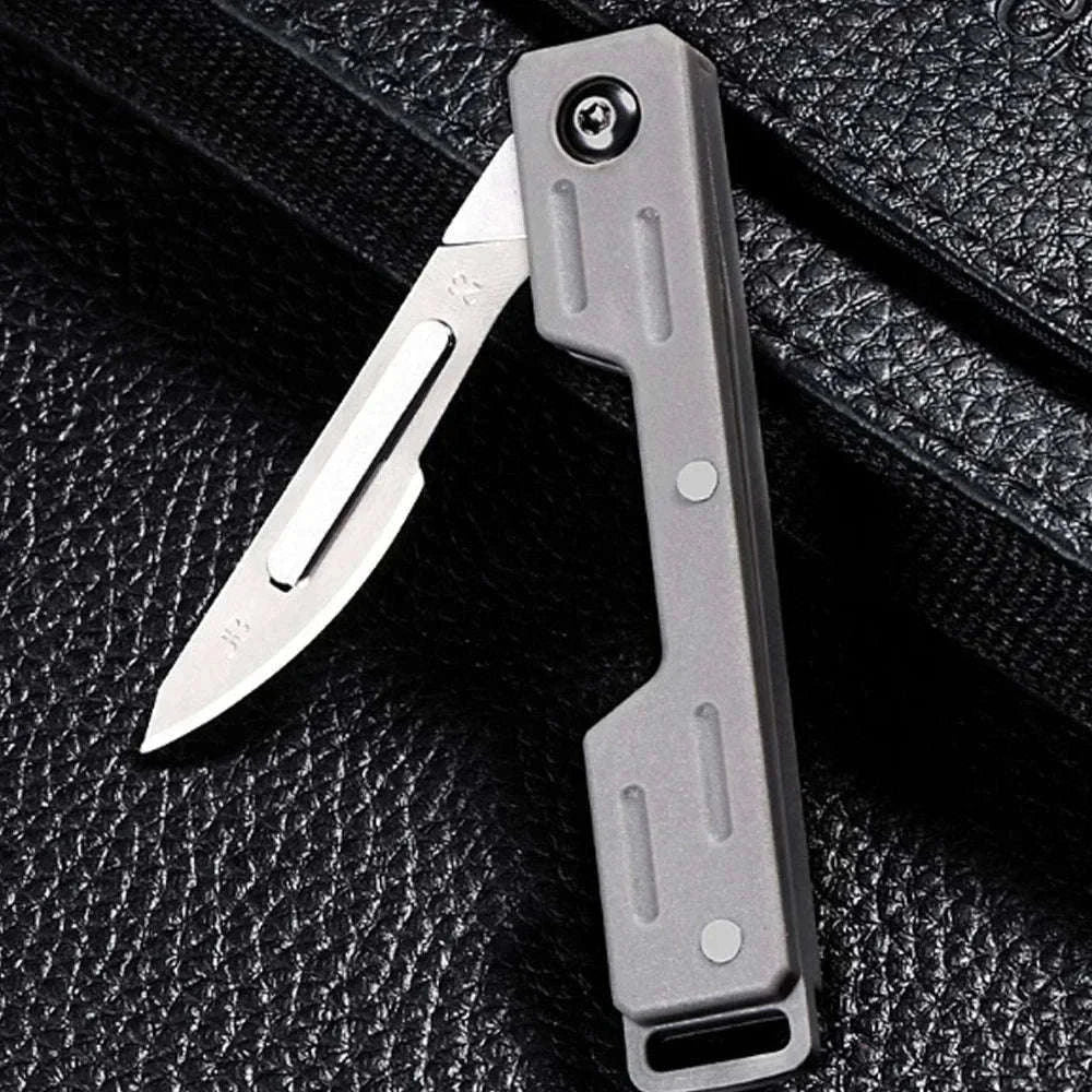 Mini Folding Scalpel EDC Knife with Replaceable Blades-Dark Grey