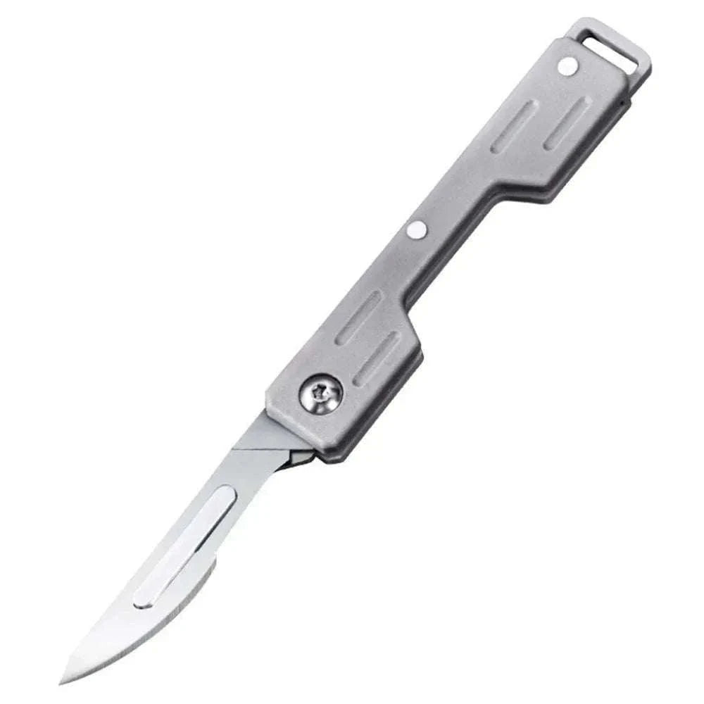 Mini Folding Scalpel EDC Knife with Replaceable Blades-Dark Grey