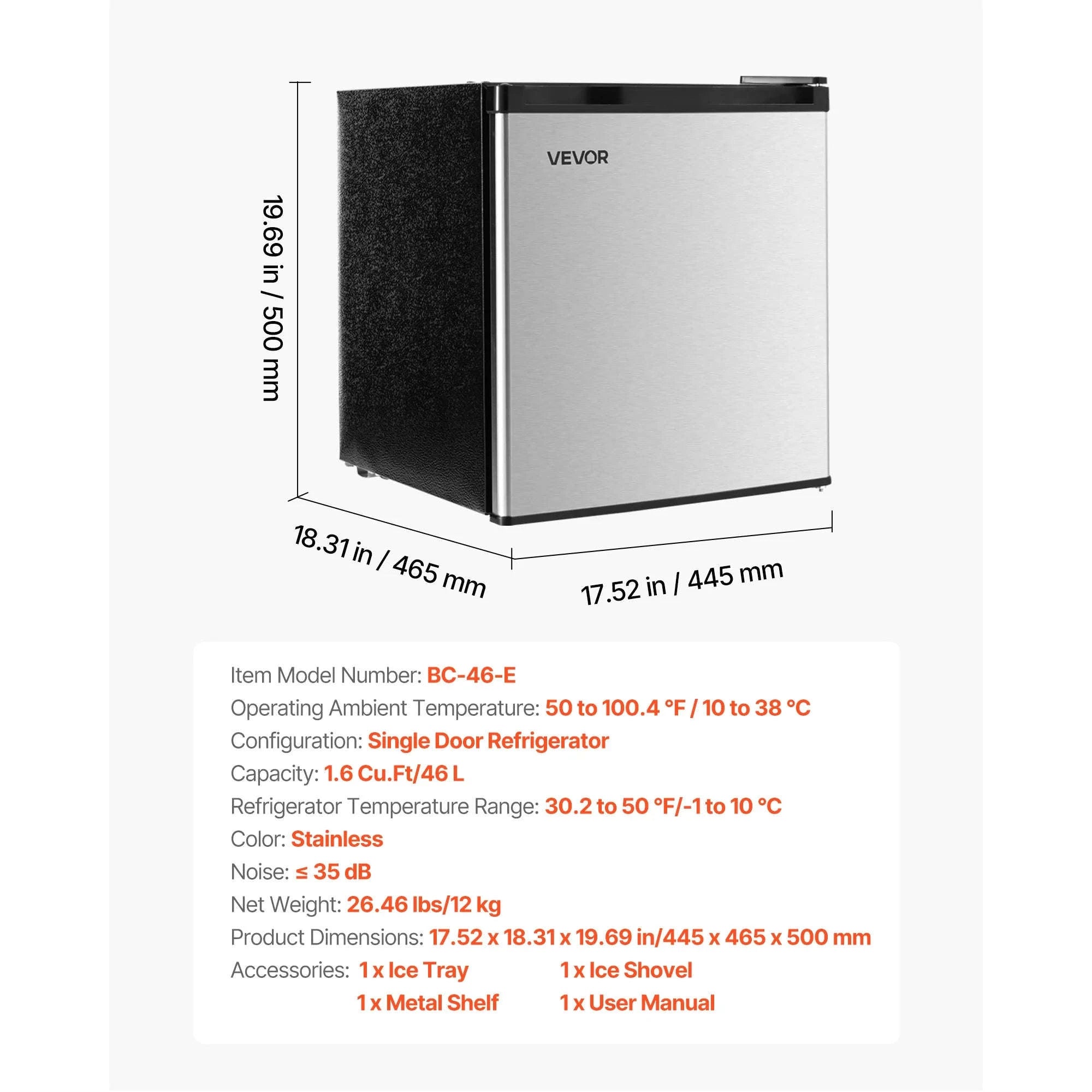 Mini Fridge with Freezer 3.2 Cu.Ft Two Door Compact Refrigerator-90L Type B Red / United States
