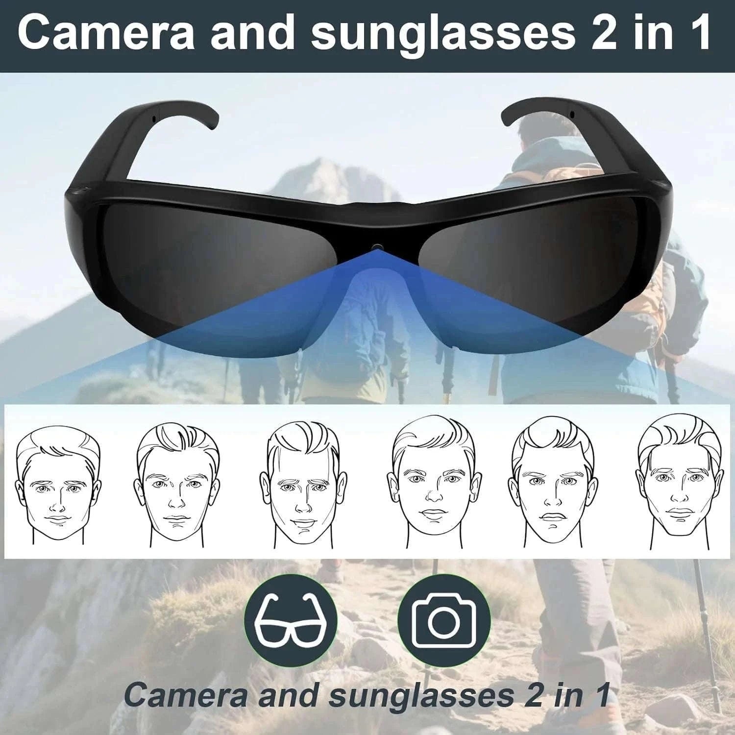 Mini Glasses Camera 1080P Wearable Hands-Free Recording-Glasses A