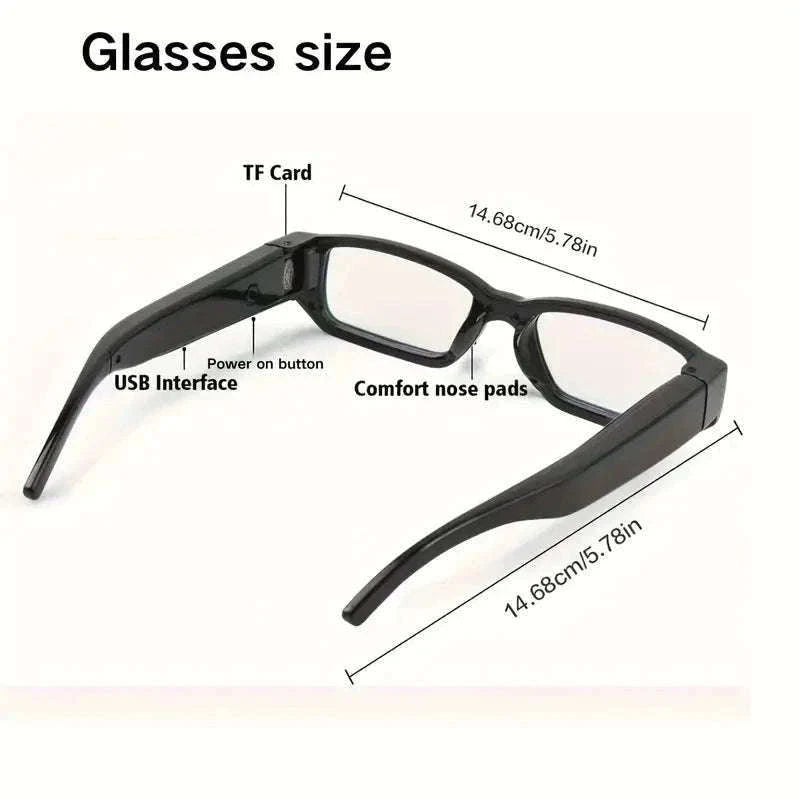Mini Glasses Camera 1080P Wearable Hands-Free Recording-Glasses A
