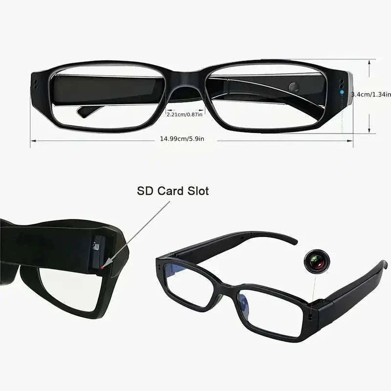 Mini Glasses Camera 1080P Wearable Hands-Free Recording-Glasses A