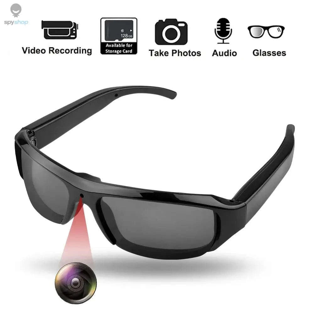 Mini Glasses Camera - HD Sunglasses Recorder for Hands‑Free POV-Black