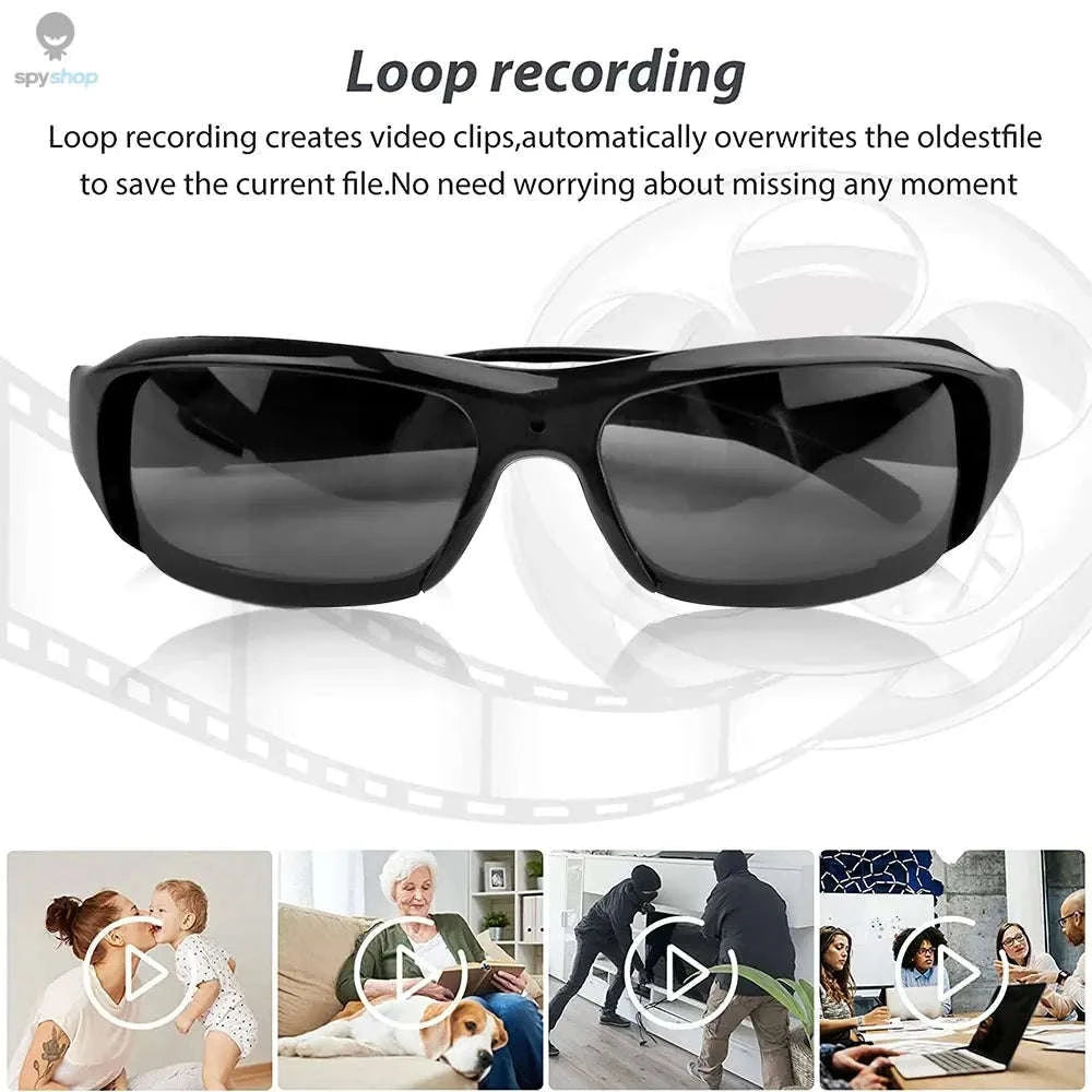 Mini Glasses Camera - HD Sunglasses Recorder for Hands‑Free POV-Black